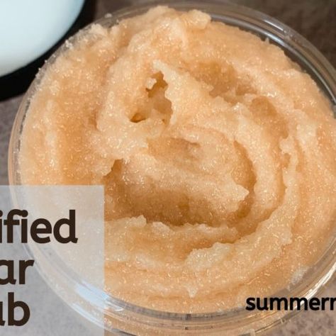 Emulsified Sugar Scrub Recipe - Summer Rain Emulsified Sugar Scrub Recipe, Sugar Body Scrub Recipe, Emulsified Sugar Scrub, Homemade Scrubs, Diy Sugar Scrub Recipe, Diy Sugar Scrub, Lip Scrub Recipe, Body Scrub Recipe, All Natural Beauty