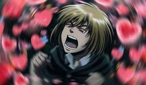 Armin Anime Heart Reaction, Heart Reaction, Average Person, Reaction Pics, Attack On Titan, Love You, Books, Anime