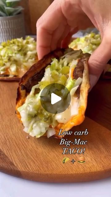 🥑Keto_sarah_🥗 on Instagram: "Low carb Big Mac anyone? It’s simple! ⤵️  Use low carb tacos or chop up a low carb lavash bread . Made by @elenajoyfullyketo  🔥🔥Keto has changed my life and It will change your life 🌿8-week meal plan Losing 🌱5-10lbs per week while eating your favorite foods every meal Click website in my profile! 😍 Just start and don’t stop. Change takes time, but the journey never ends, so make good choices and learn to love your body ✔ CLICK LINK IN BIO 👇👇 @keto_sarah_" Keto Big Mac Tacos, Low Carb Big Mac Tacos, Low Carb Taco Bell Options, Low Carb Shrimp Tacos Lettuce Wraps, Taco Bell Keto Options, Low Carb Tacos, Wonton Wrappers, Learning To Love Yourself, Big Mac