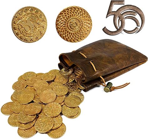 Retro Props, Rpg Board Games, Medieval Games, Pirate Coins, Treasure Coin, Gaming Token, Game Props, Dragon Pattern, Coin Bag