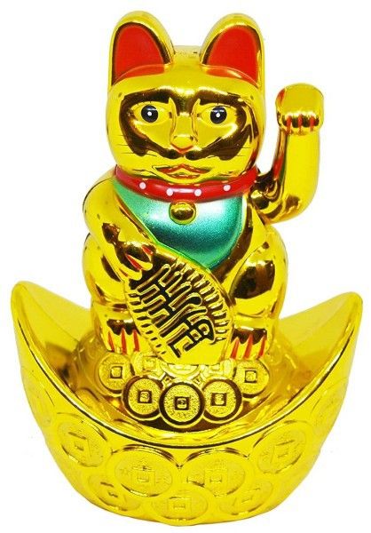 Welcome Cat Sitting On Money Ingot for Wealth and Prosperity Decorative Showpiece - 18 cm (Plastic, Gold) GARVAGYA GIFT GALLERY Contact number 8982241746 Price 380 It is best for display in stores, restaurants, offices, shops & other businesses. This Fortune Cat is a lucky charm that is very popular in Chinese cultures. It is a talisman that is believed to attract good luck and fortune for its owners. Chinese Lucky Charm, Chinese Talisman, Ching Chong, Fortune Cat, Wealth And Prosperity, Lucky Cat, Cat Sitting, Chinese Culture, Lucky Charm