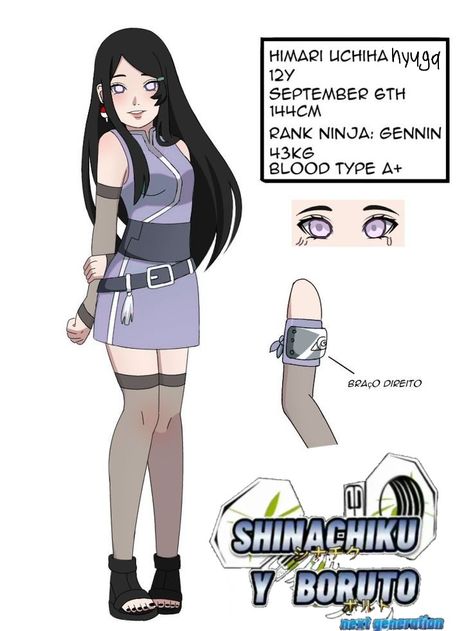 Female Ninja Outfit Character Design, Sasuke Daughter, Naruto Oc Outfit, Hyuga Oc, Kunoichi Outfit, Naruto Clothing, Ninja Outfit, Female Ninja, Manga Clothes