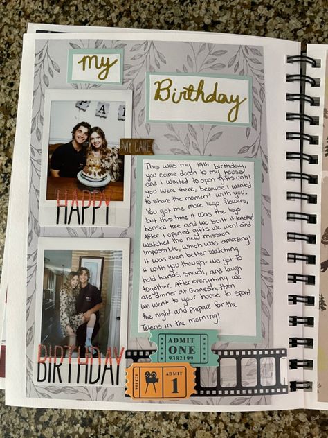 #scrapbooking 3 Year Anniversary Scrapbook, Couple Scrapbook Cover, Friends Scrapbook Ideas, Scrapbook Ideas For Couples Diy, Our First Year Scrapbook Boyfriend, Scrapbook Ideas For Boyfriend, Scrapbook Page Ideas For Boyfriend, Relationship Scrapbook Ideas, Boyfriend Scrapbook Ideas Pages