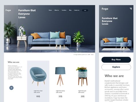 Furniture Website Design by Nika Tripolski on Dribbble Chair Website Design, Furniture Website Design Inspiration, Retail Website Design Inspiration, Retail Website Design, Home Decor Website Design, Furniture Web Design, Furniture Website Design, Home Page, Furniture App Design