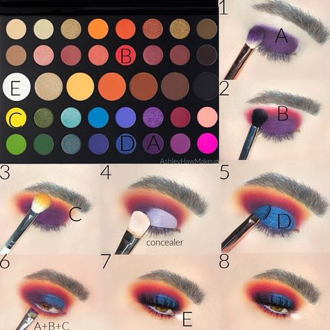 Machiaj Smokey Eyes, James Charles Palette, Make Up Diy, Make Up Designs, Makeup Morphe, Blue Smokey Eye, Makeup Pictorial, Sunset Vibes, Glasses Makeup