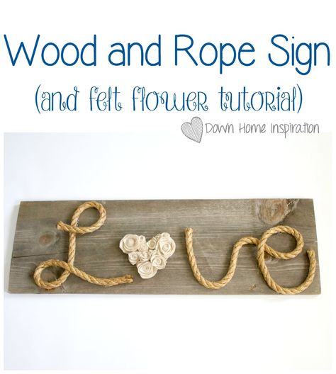 Diy Felt Flowers, Rope Sign, Felt Flower Tutorial, Garden Decoration Ideas, Felt Flowers Diy, Gardening Inspiration, Craft Stash, Chalk Couture, Wooden Projects