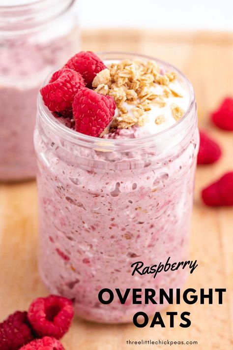 Cool Diet Recipes, Raspberry Overnight Oats, Creamy Oats, Vegan Meal Prep Recipes, Over Night Oats, Strawberry Overnight Oats, Night Oats, Chia Overnight Oats, Vegan Overnight Oats