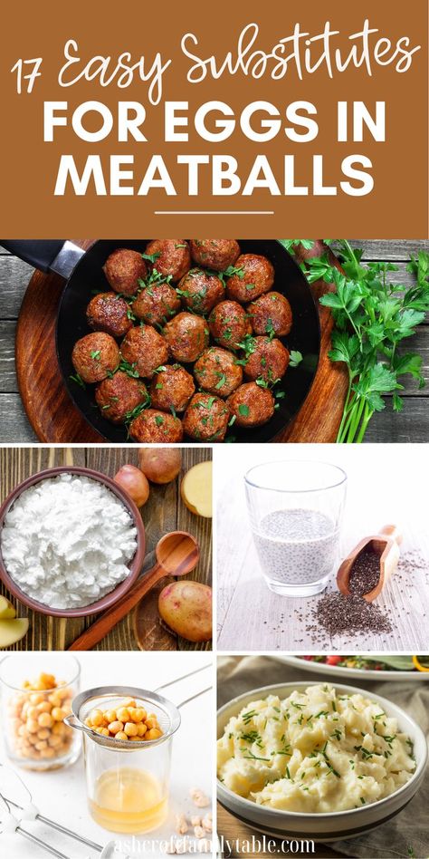 Egg substitute for meatballs. Meatballs Without Eggs, Recipes Using Meatballs, Substitutes For Eggs, Easy Weeknight Dinner Ideas, Egg Substitutes, Egg Substitute, Weeknight Dinner Ideas, Easy Side Dishes, Substitute For Egg