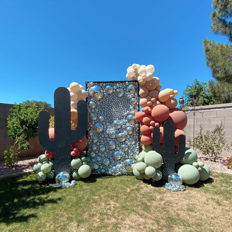 Desert Disco is a whole Vibe 🌵🪩 #elliemaemakes #balloons #discowall #discoballs #bachparties #scottsdaleaz #partyrentals #cactus… | Instagram Desert Party Aesthetic, Cactus Balloon Arch, Desert Disco Party, Disco In The Desert, Disco In The Desert Bachelorette, Desert Party Theme, Rancho Party, Desert Disco Bachelorette, Cactus Theme Party