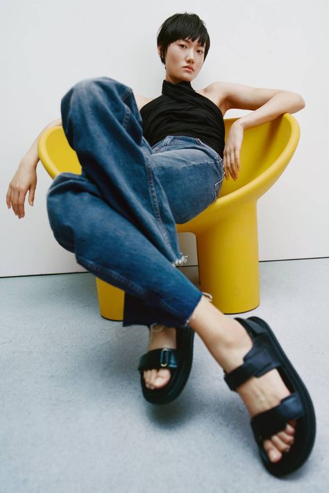 And Now, the 29 Best New Zara Shoes for Women | Who What Wear Chunky Leather Sandals, Shoes Editorial, Chunky Black Sandals, Shoes Fashion Photography, Flat Leather Sandals, Hot Pink Heels, Neutral Shoes, Minimalist Shoes, Leather Heeled Boots