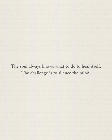 Healing begins when we quiet the chaos and tune into our true essence. So make a point to find moments of stillness, breathe deeply, and listen to your inner voice. #InnerPeace #SoulHealing #Mindfulness #Meditation #HolisticLiving Quieting Your Mind, Living A Quiet Life, A Quiet Life Quotes, Quotes About Meditation, Mental Happiness, Sweet Reminders, Happy Pics, Quotes Soul, Quiet Quotes