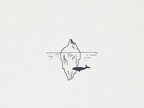 Minimalistic Iceberg Oregon Coast Tattoo, Psychology Tattoo, Wood Tattoo, Island Tattoo, Lighthouse Tattoo, Angel Tattoo Designs, Geniale Tattoos, Cute Little Tattoos, Modern Tattoos