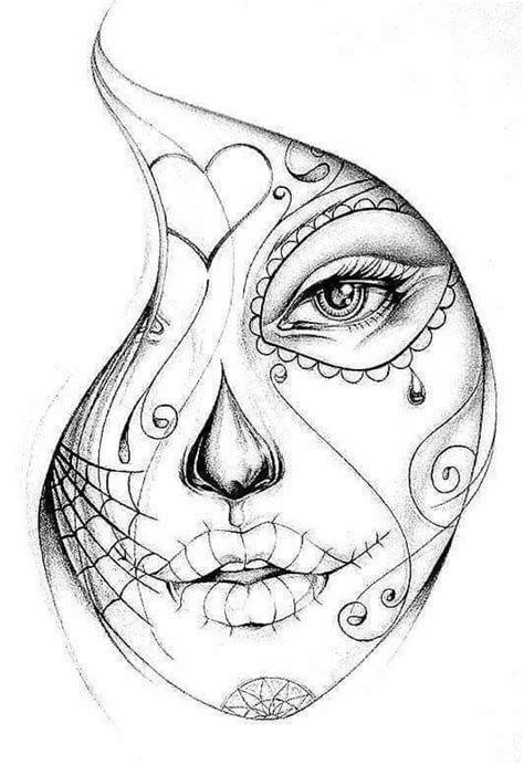 New Mexico Drawing, Mexico Drawing, Sugar Skull Art Drawing, Skull Drawing Sketches, Sugar Skull Drawing, Catrina Tattoo, Skull Girl Tattoo, Skull Coloring Pages, Kunst Tattoos