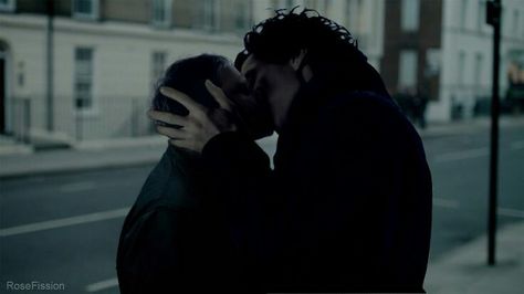 Kiss #2: Sherlock celebrating after solving a big case. Sherlock Kiss, Engagement News, Louise Brealey, Sherlock Series, Best Tv Couples, Sherlock Moriarty, Sherlock 3, Sherlock John, Johnlock