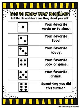 Kids Get To Know You Games, Dice Questions, Dice Breakers, Dice Games For Kids, Fun Icebreaker Games, Group Games For Kids, Get To Know You Activities, Icebreaker Activities, Game Google