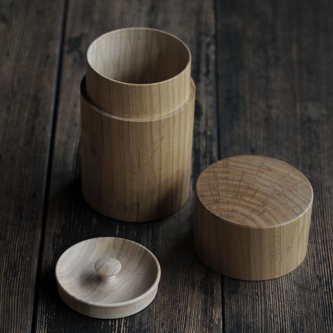 Wooden Canisters, Wood Canisters, Wooden Cups, Wooden Tableware, Japan Crafts, Wood Supply, Tea Canister, Nagoya Japan, Wooden Kitchen Utensils