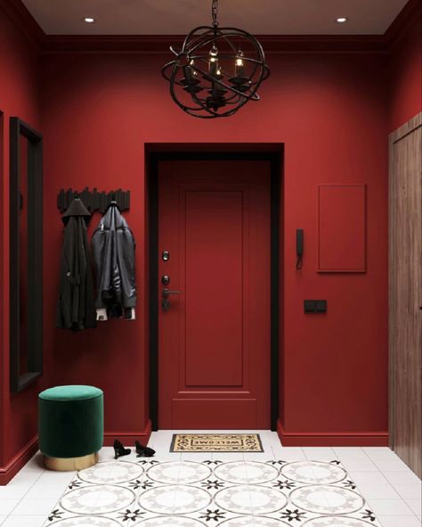 Cozy Baddie, Bedroom Ideas Girly, Moody Romantic Bedroom, Red Hallway, Bedroom Moody, Red Interior Design, Grown Woman Bedroom Ideas, Woman Bedroom Ideas, Hype Beast Bedroom