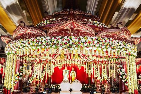 Photo By My Dream Weddings - Wedding Planners Wedding Decorations Telugu, Telugu Wedding Mandapam Decoration, Wedding Mandapam Decoration, Kalyana Mandapam Decorations, Traditional Mandap, Wedding Mandapam, Pelli Decoration, Mandapam Decoration, Shadi Decor