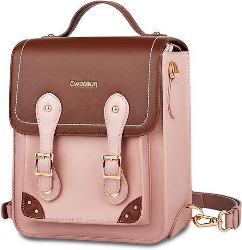 Amazon.com : Cwatcun Camera Bag, Retro Camera Crossbody Case, Vintage PU Leather Waterproof Camera Handbag, Lightweight Camera Backpack for Women, Compatible with Canon/Nikon/Sony SLR/DSLR Mirrorless Camera, Lens : Electronics Camera Handbag, Pink Camera, Camera Backpack, Photo Bag, System Camera, Waterproof Camera, Retro Camera, Backpack For Women, Instant Camera