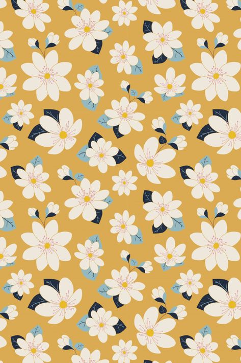 Cute white flowers seamless pattern Premium Vector by Caro Terranova #freepik #pattern #design #floral #flowers Cute White Flowers, Pattern Design Inspiration, Minimal Wallpaper, Flower Pattern Design, Soft Wallpaper, Cat Air, Motif Vintage, Iphone Background Wallpaper, Mellow Yellow