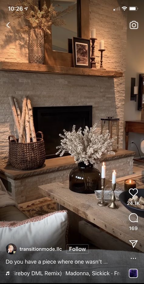 Earthy Home Decor, Fireplace Mantle Decor, Decor Ideas Bedroom, Earthy Home, Home Fireplace, Home Decor Living Room, Fireplace Makeover, Ideas Living Room, Fireplace Mantle