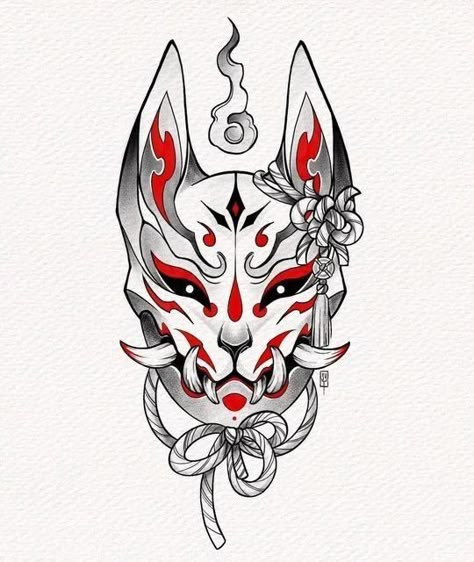 Wolf Mask Tattoo, Demonic Art, Mascara Hannya, Tebori Tattoo, Samurai Mask Tattoo, Mascara Oni, Japanese Demon Tattoo, Japanese Mask Tattoo, Oni Mask Tattoo