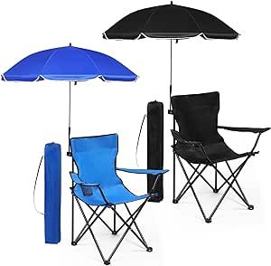 Anglechic 2 Pack Beach Umbrella Chair Folding Camping Beach Chair with Canopy Shade Adults Portable Chairs with Cup Holder and Carrying Bag for Camping Hiking Travel Picnic and Other Outdoor Events Chair With Canopy, Umbrella Chair, Bag For Camping, Beach Chair With Canopy, Portable Chair, Camping Beach, Camping Chair, Beach Chair, Beach Umbrella