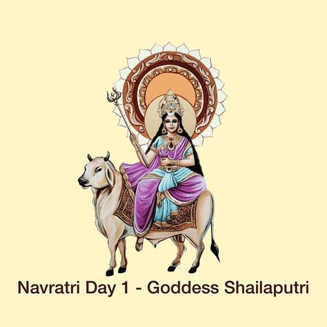 sorry about the late post. I was travelling! 🙏 Shailaputri literally means “Daughter of the Mountains” and she is a manifestation of… Shailaputri Devi Images Day 1 Status, Shailaputri Devi Images, Navdurga Maa, Hinduism Beliefs, Navratri Devi, Navratri Devi Images, Ganpati Songs, Devi Images, Durga Ji