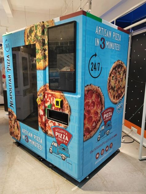 How Does the Pizza from 24-Hour Pizza Vending Machine PizzaForno at the Arco Gas Station in Buckhead Taste? - Eater Atlanta Gaming Snacks, Pizza Vending Machine, Vendor Machine, Ice Cream Vending Machine, Pizza Machine, Food Vending Machines, History Of Pizza, Food Machine, Pizza Truck