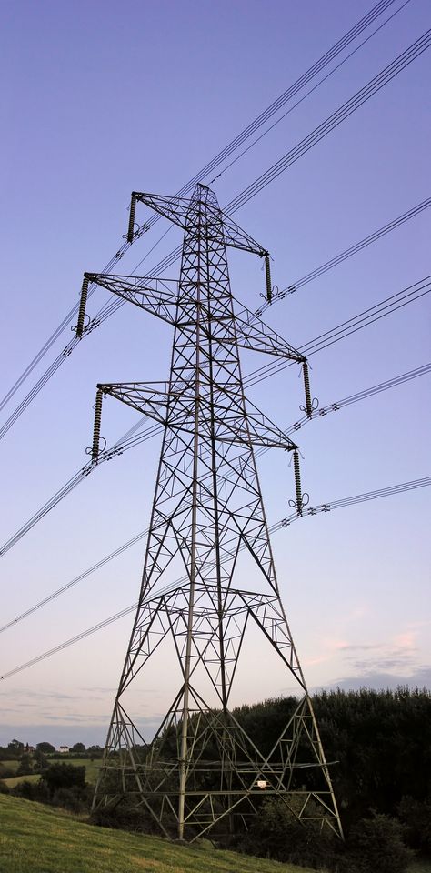 Image Overhead Power Line, Transmission Tower, Michael Faraday, A Level Photography, Transmission Line, Power Lines, Industrial Photography, Electrical Installation, Energy Conservation