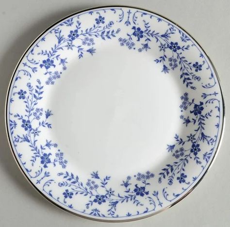 Sapphire Blossom Salad Plate by Royal Doulton | Replacements, Ltd. Blue China Patterns, Anatomical Heart Art, Pottery Painting Designs, Floral Plates, Blue And White China, Ceramics Pottery Art, Online Pattern, Blue China, China Patterns