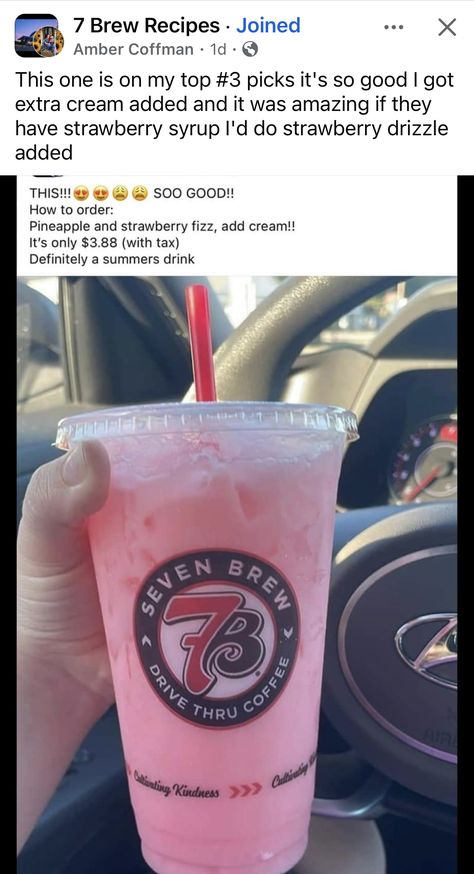 Strawberry Drizzle, Soda Drinks Recipes, Energy Drink Recipe, Starbucks Drink Menu, Dutch Bros Drinks, Fast Food Drinks, Secret Starbucks Recipes, Iced Starbucks Drinks, Iced Drinks Recipes