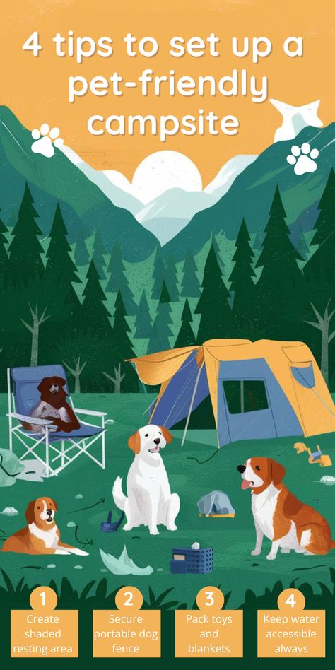 4 tips to set up a  pet-friendly campsite Car Camping With Dogs, Portable Dog Fence, Dog Camping Gear, Dogs Camping, Camping Australia, Must Have Camping Gear, Camping With Dogs, Camping Snacks, Camping Set Up