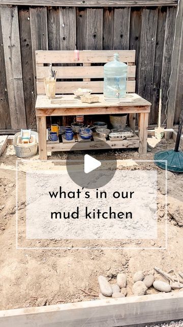 Katie | Free Play Toddler on Instagram: "Last June, I revealed our brand new DIY mud kitchen. This year, the wood is weathered and the dishes are no longer shiny and clean, but after a year of play I can confirm—this space has been a huge hit and promotes a ton of creative play!

Here’s a look at what we have out there:

✔️ Obviously dirt! Rocks and sticks are also a must. Sometimes we add random plant clippings, flowers, leaves, acorns, etc. Any nature-y items are great for mixing into concoctions!

✔️ We just put up a large shade sail so A can keep using this space all summer without the harsh UV rays beating down on her. You can find the sail in my Amazon shop under “Outdoor Play” (link in bio.)

 ✔️ Dishes and utensils were all thrifted or collected from my Buy Nothing group. I like me Diy Mud Kitchen Outdoor Play, Mud Kitchen Ideas, Plant Clippings, Buy Nothing, Diy Mud Kitchen, Natural Playground, Amazon Shop, Mud Kitchen, Free Play