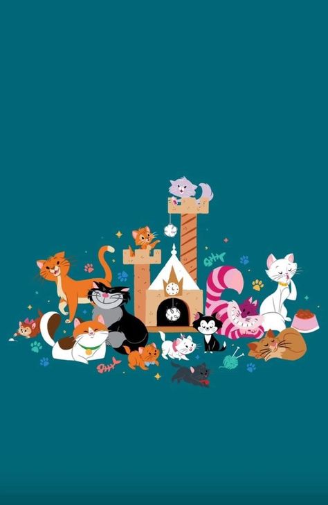 Aristocats Nursery, Lucifer Cat, Disney Cats, Disney Background, Disney Nerd, Disney Phone Wallpaper, Disney Artwork, Disney Animals, Disney Favorites