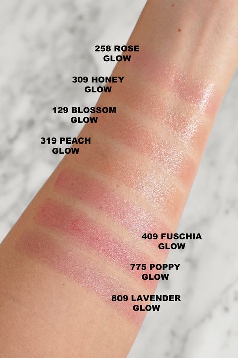 Guerlain KissKiss Bee Glow Lip Balm swatches Guerlain Lip Balm, Winter Skin Tone, Terracotta Blush, Dior Addict Lip Glow, Dior Lip Glow, Glow Oil, Tubing Mascara, Line Love, Concealer Brush