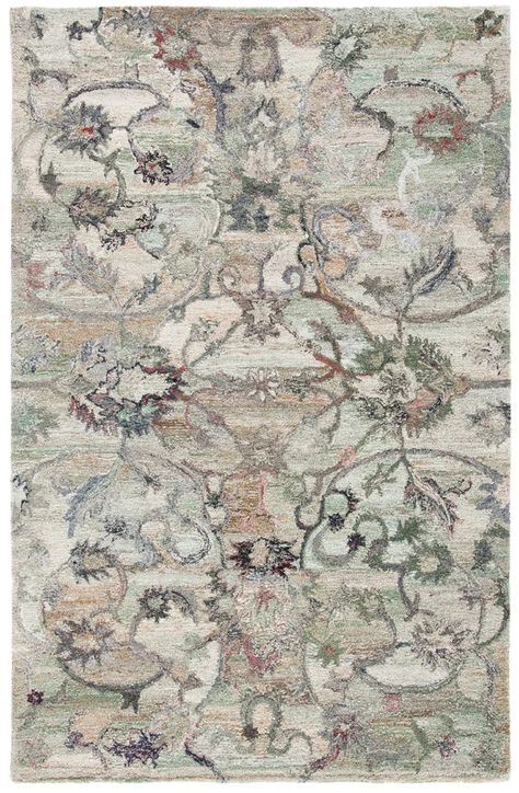 Handmade Hand Tufted Performance Sage Green/Beige Rug Synthetic Rugs, Sage Color, Floral Area Rugs, Ivory Rug, Hand Tufted Rugs, Contemporary Area Rugs, Beige Rug, Floral Rug, Green Rug