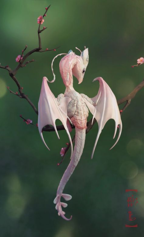 Spring is coming - ZBrushCentral Spring Dragon, Faerie Dragon, Dragon Fairy, Flower Dragon, Mini Dragon, Tiny Dragon, Hybrid Art, Mythical Creatures Fantasy, Dragon Artwork Fantasy