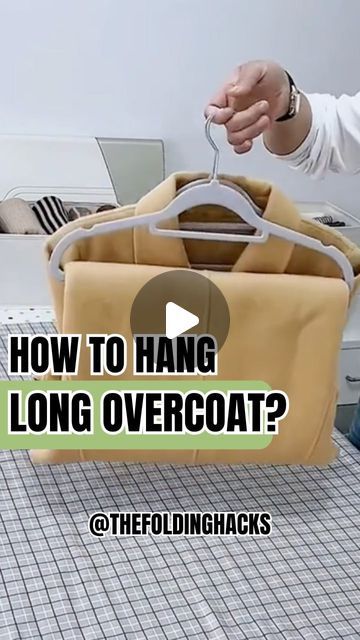 How To Hang Coats In Closet, Folding Hacks, Long Sweater Jacket, Diy Clothes Hacks, Packing Hacks Clothes, Wardrobe Organisation, Packing Clothes, Folding Laundry, Clothes Organization Diy