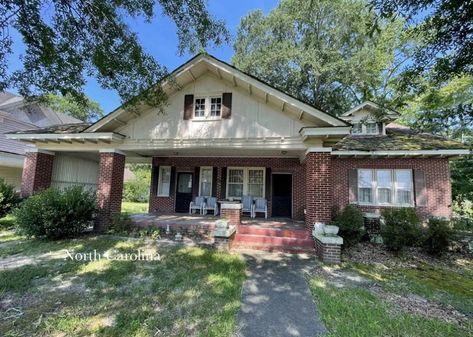 Circa 1927 Lovely Affordable Home in Aulander, NC $75K - Old Houses Under $100K Tiled Bath, Brick Fireplace, Old House, Curb Appeal, Old Houses, Wood Floors, Hardwood Floors, Fireplace, Cabin