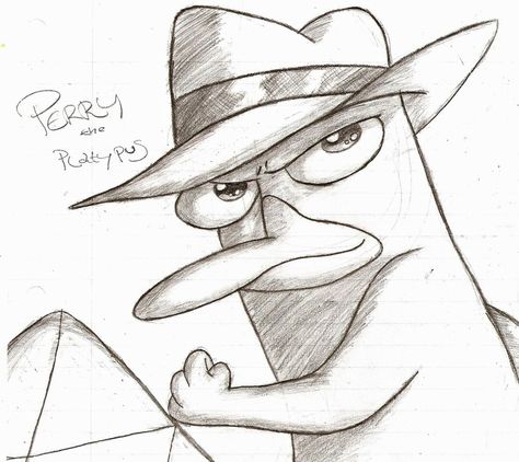 Agent-P Easy Manga Drawings, Easy Manga, Manga Drawings, Simple Tattoos For Guys, Perry The Platypus, Phineas And Ferb, Sketch Ideas, Creating Characters, Platypus