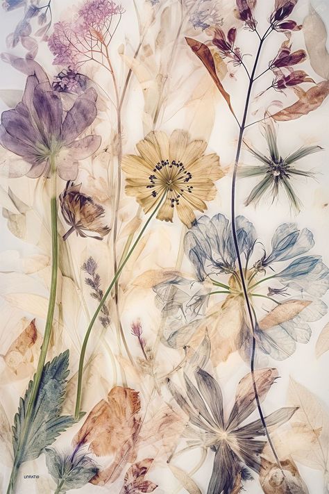 Floral Painting Background, Flower Painting Wallpaper, Pressed Flower Background, Muted Floral Wallpaper Iphone, Paintings Poster, Printing Aesthetic, Pressed Flower Art Aesthetic, Wildflowers Background, Pressed Flowers Background