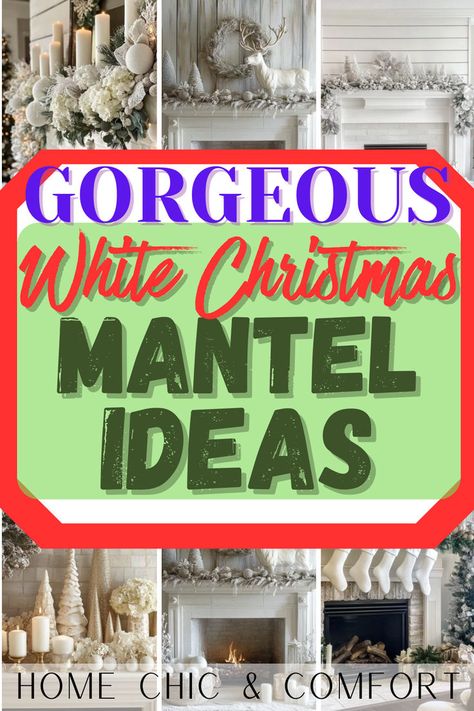 christmas decor ideas, christmas mantel decorating ideas, christmas fireplace mantels, christmas mantel garland, christmas mantel decorating ideas simple, christmas mantel decorations fireplaces, christmas mantels with tv, white christmas decor, white christmas decorations White Fireplace Decor Ideas, White Mantel Decorating Ideas, White Christmas Mantle Decor, White Mantel Decor, Garland Mantle Christmas, Christmas Mantles Ideas, Mantel Decorating Ideas Christmas, White Christmas Mantle, Christmas Mantles Ideas Fireplaces