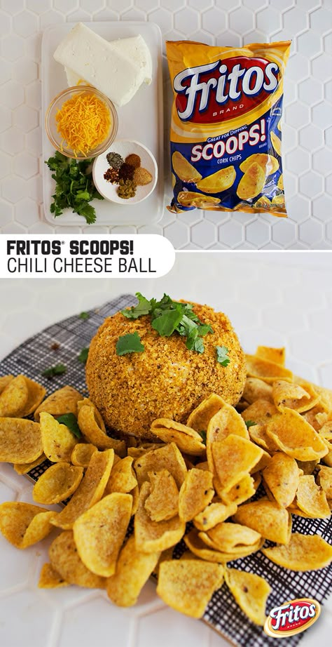 Sponsored by Frito-Lay l Cheesy. Crunchy. Creamy. This Fritos Chili Cheese Ball has it all, with a side of spice. Enjoy this easy app with your favorite people and make the season a little tastier! #mingleinabox Chili Cheese Ball, Fritos Chili, Ball Appetizers, Ideas For Appetizers, Appetizers Cheese, Hang Out With Friends, Frito Lay, Cheese Ball Recipes, Chili Cheese