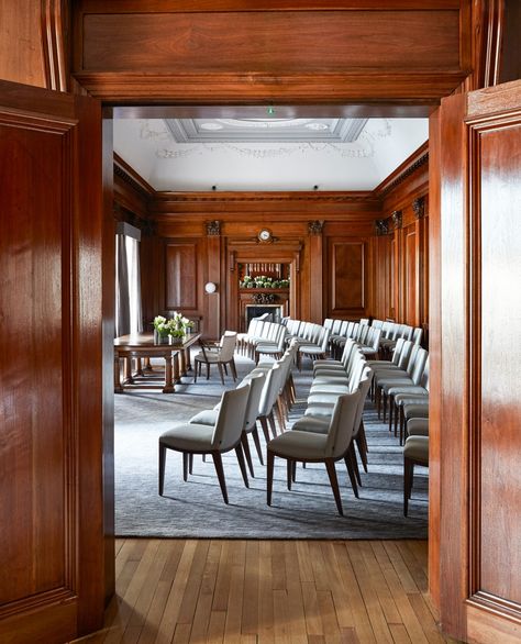 WORKPLACE | Corporate | Commercial ⁠ ⁠ PROJECT: Old Marylebone Town Hall, London. NW1⁠ ⁠ DESIGN: STRIATION | texture⁠ ⁠ SPECIFIER: ID:SR Sheppard Robson, London.⁠ ⁠ PHOTOGRAPHER: Helen Cathcart⁠ ⁠ PROJECT DESCRIPTION: the REFLECTIONS rug seen here made from 100% wool base and 100% silk accent lines. This rug reflects the serenity and calmness of the SOHO room within one room of the Westminster Register Office at the icon Marylebone Town Hall. ⁠ ⁠ Old Marylebone Town Hall, Marylebone Town Hall, Town Hall Wedding, Hall Room, Hall Interior Design, Dream Wedding Venues, Hall Interior, Final Destination, Ceremony Venue