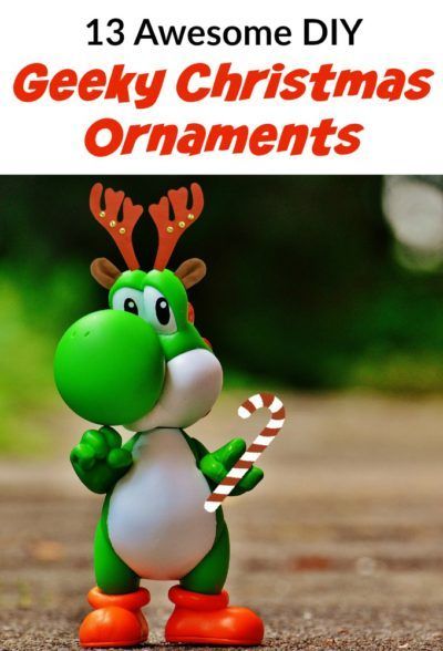 Check out this list of thirteen awesome DIY geeky Christmas ornaments. Whether you're a fan of Harry Potter,  a little nerdy about Super Mario Brothers or just love Game of Thrones, we've got an ornament you have to try making! Super Mario Ornaments, Mario Ornaments, Geeky Christmas Decorations, Frozen Christmas Ornaments, Geeky Christmas, Mario Brother, Nerd Christmas, Nerdy Christmas, Large Christmas Ornaments