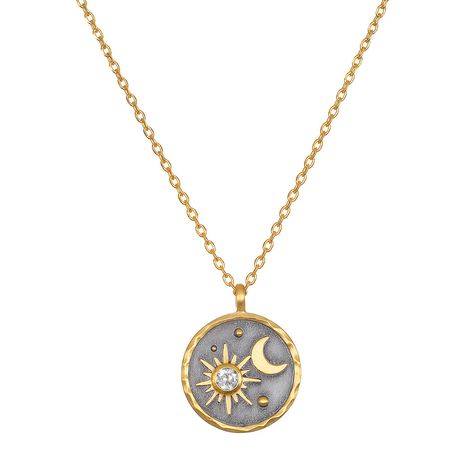 Personalized Space Necklace, Satya Jewelry, Sun And Moon Necklace, Celestial Necklace, Celestial Jewelry, August Birth Stone, Gold Star, Spiritual Jewelry, Moon Necklace