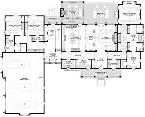 Farmhouse Style House Plan - 3 Beds 2.5 Baths 3154 Sq/Ft Plan #928-325 - Houseplans.com House Plan With Dog Wash, Butler Pantry House Plans, House Plans With Large Laundry Room, Floor Plans With Large Pantry, House Plan With Large Pantry, Pocket Office Floor Plan, 3000 Sqft House Plans Layout, Non Open Floor Plan Layout, Mudroom Layout Floor Plans