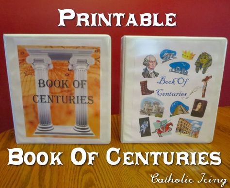 Book of Centuries: Charlotte Mason Style. This printable BofC comes with downlodable timeline pages, 2 covers to choose from, a page cover page explaining BC vs. AD, and more! You'll love the bonus page that kicks off the birth of Jesus. Click over to see lot of great pictures! :-) Book Of Centuries Printable, Book Of Centuries, Catholic Homeschool, Charlotte Mason Homeschool, Learn History, Homeschool Social Studies, Charlotte Mason, History Timeline, Homeschool Kids