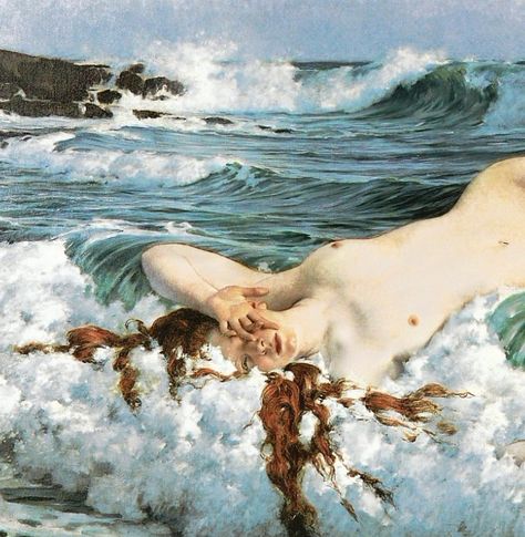 (Detail) 'The Birth of Venus by Adolph Hirémy-Hirschl #paintingsdaily #arthistory #historyofart #art Hysteria Aesthetic, Venus Painting, Pretty Paintings, Orion Constellation, Suspicious Minds, Academia Aesthetics, Birth Of Venus, Classic Artwork, Aesthetic Things